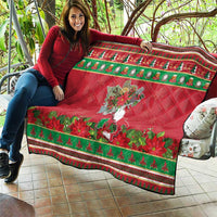 Italy Christmas Quilt Italian Map Poinsettia - Wonder Print Shop