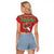 Italy Christmas Raglan Cropped T Shirt Italian Map Poinsettia - Wonder Print Shop