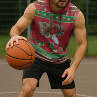 Italy Christmas Sleeveless Hoodie Italian Map Poinsettia - Wonder Print Shop