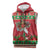 Italy Christmas Sleeveless Zip Hoodie Italian Map Poinsettia - Wonder Print Shop