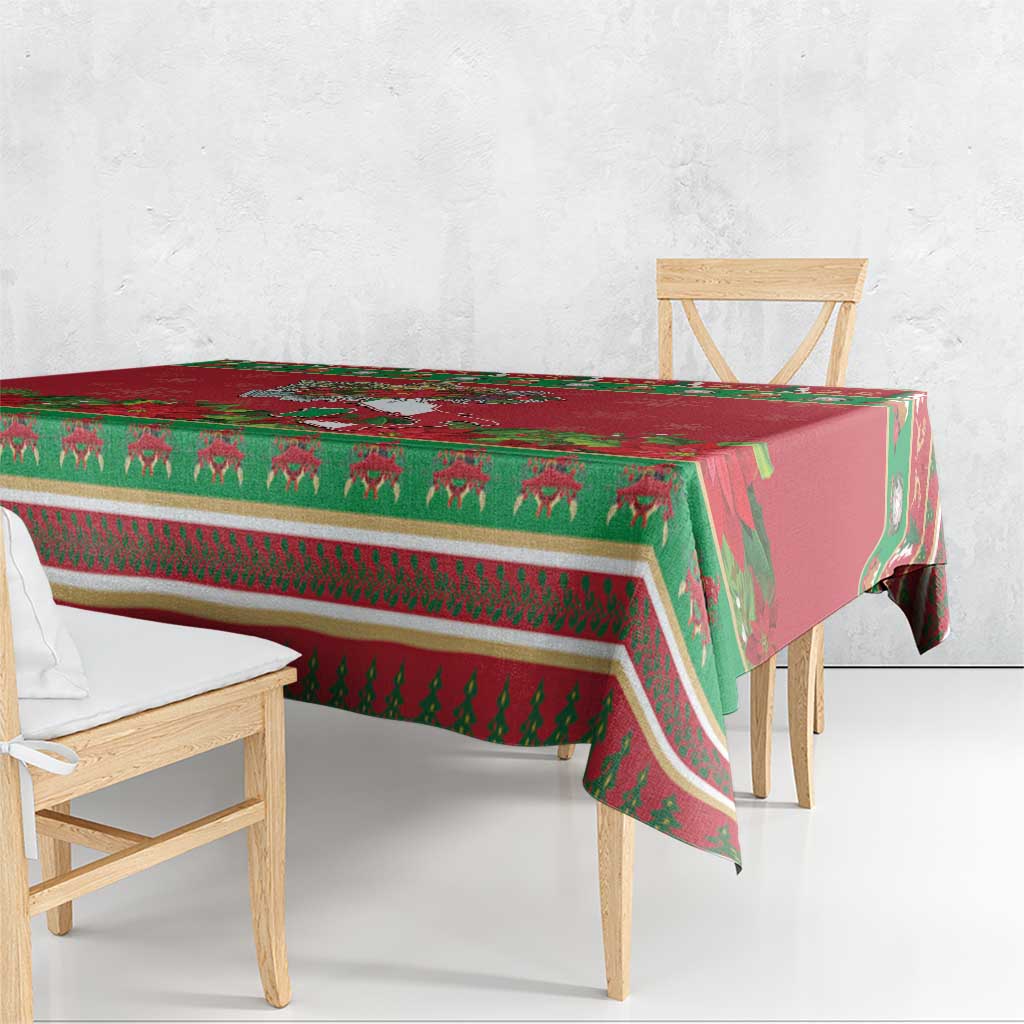 Italy Christmas Tablecloth Italian Map Poinsettia - Wonder Print Shop