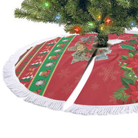 Italy Christmas Tree Skirt Italian Map Poinsettia - Wonder Print Shop