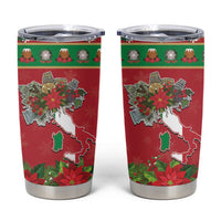 Italy Christmas Tumbler Cup Italian Map Poinsettia - Wonder Print Shop