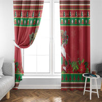 Italy Christmas Window Curtain Italian Map Poinsettia - Wonder Print Shop