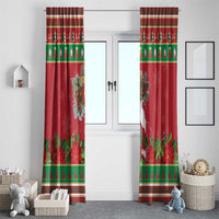 Italy Christmas Window Curtain Italian Map Poinsettia - Wonder Print Shop