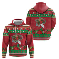 Italy Christmas Zip Hoodie Italian Map Poinsettia - Wonder Print Shop