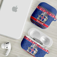 Iceland Christmas AirPods Case Coat Of Arms Christmas Pattern - Wonder Print Shop