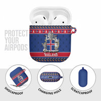 Iceland Christmas AirPods Case Coat Of Arms Christmas Pattern - Wonder Print Shop