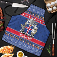 Iceland Christmas Apron Coat Of Arms Christmas Pattern - Wonder Print Shop