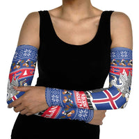 Iceland Christmas Arm Sleeves Coat Of Arms Christmas Pattern - Wonder Print Shop