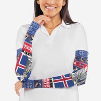 Iceland Christmas Arm Sleeves Coat Of Arms Christmas Pattern - Wonder Print Shop