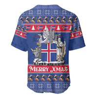 Iceland Christmas Baseball Jersey Coat Of Arms Christmas Pattern - Wonder Print Shop