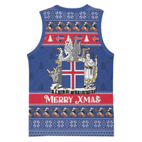 Iceland Christmas Basketball Jersey Coat Of Arms Christmas Pattern - Wonder Print Shop