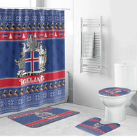 Iceland Christmas Bathroom Set Coat Of Arms Christmas Pattern - Wonder Print Shop