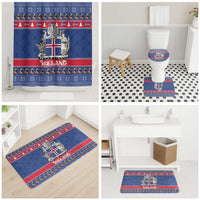 Iceland Christmas Bathroom Set Coat Of Arms Christmas Pattern - Wonder Print Shop