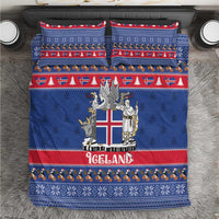 Iceland Christmas Bedding Set Coat Of Arms Christmas Pattern - Wonder Print Shop