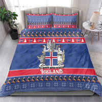 Iceland Christmas Bedding Set Coat Of Arms Christmas Pattern - Wonder Print Shop