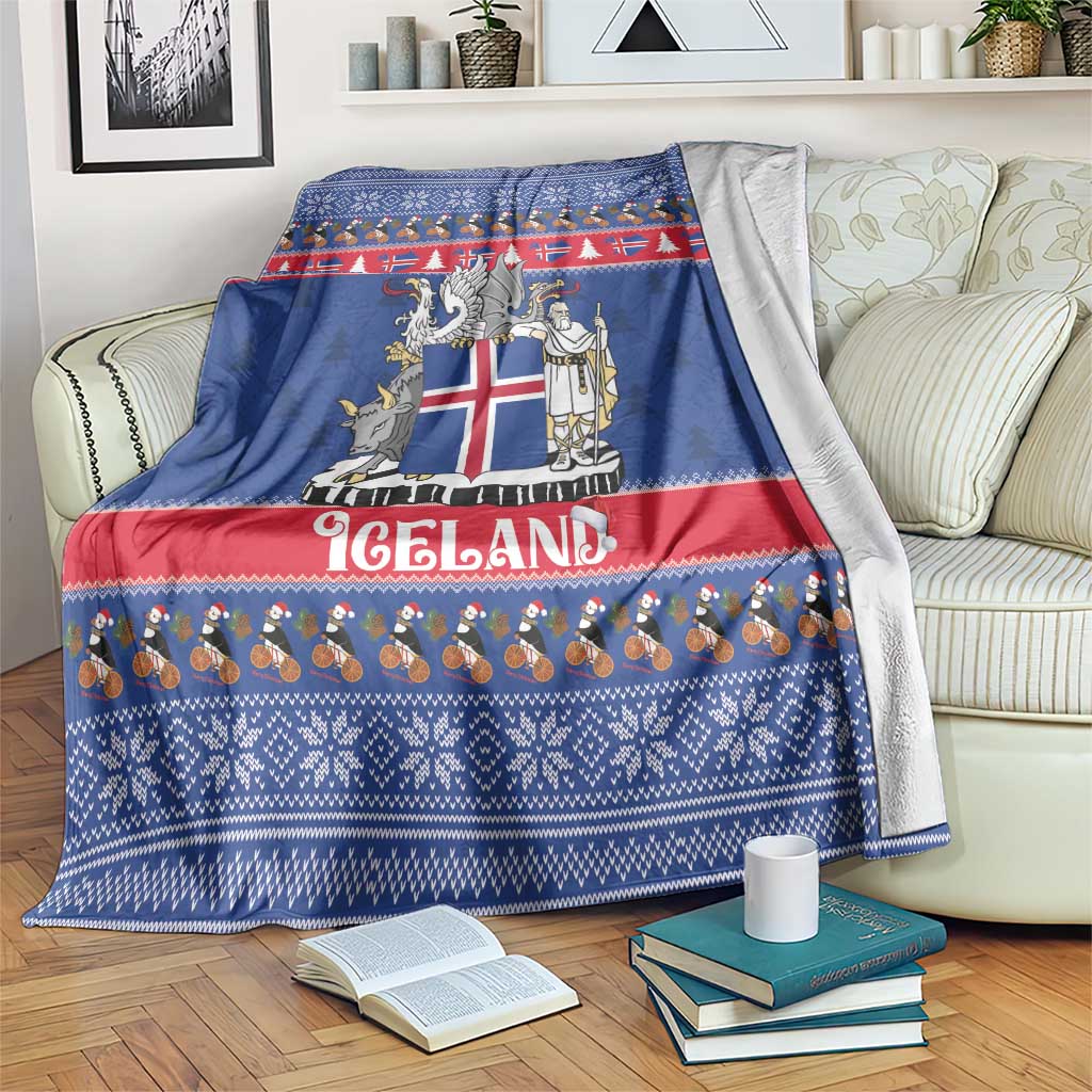 Iceland Christmas Blanket Coat Of Arms Christmas Pattern - Wonder Print Shop