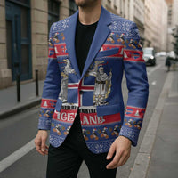 Iceland Christmas Blazer Coat Of Arms Christmas Pattern - Wonder Print Shop