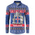 Iceland Christmas Button Sweatshirt Coat Of Arms Christmas Pattern - Wonder Print Shop