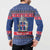 Iceland Christmas Button Sweatshirt Coat Of Arms Christmas Pattern - Wonder Print Shop