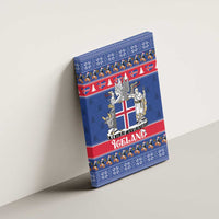 Iceland Christmas Canvas Wall Art Coat Of Arms Christmas Pattern - Wonder Print Shop
