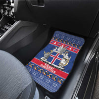 Iceland Christmas Car Mats Coat Of Arms Christmas Pattern - Wonder Print Shop