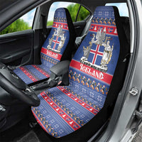 Iceland Christmas Car Seat Cover Coat Of Arms Christmas Pattern - Wonder Print Shop