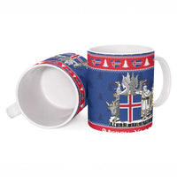 Iceland Christmas Ceramic Mug Coat Of Arms Christmas Pattern - Wonder Print Shop