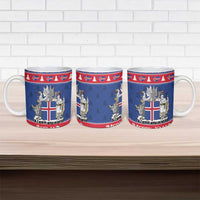 Iceland Christmas Ceramic Mug Coat Of Arms Christmas Pattern - Wonder Print Shop