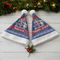 Iceland Christmas Santa Hat Coat Of Arms Christmas Pattern - Wonder Print Shop