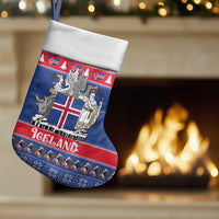 Iceland Christmas Stocking Coat Of Arms Christmas Pattern - Wonder Print Shop