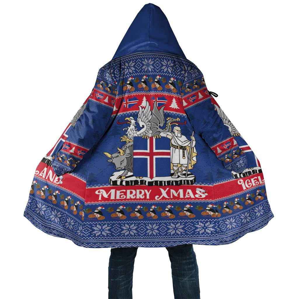 Iceland Christmas Cloak Coat Of Arms Christmas Pattern - Wonder Print Shop