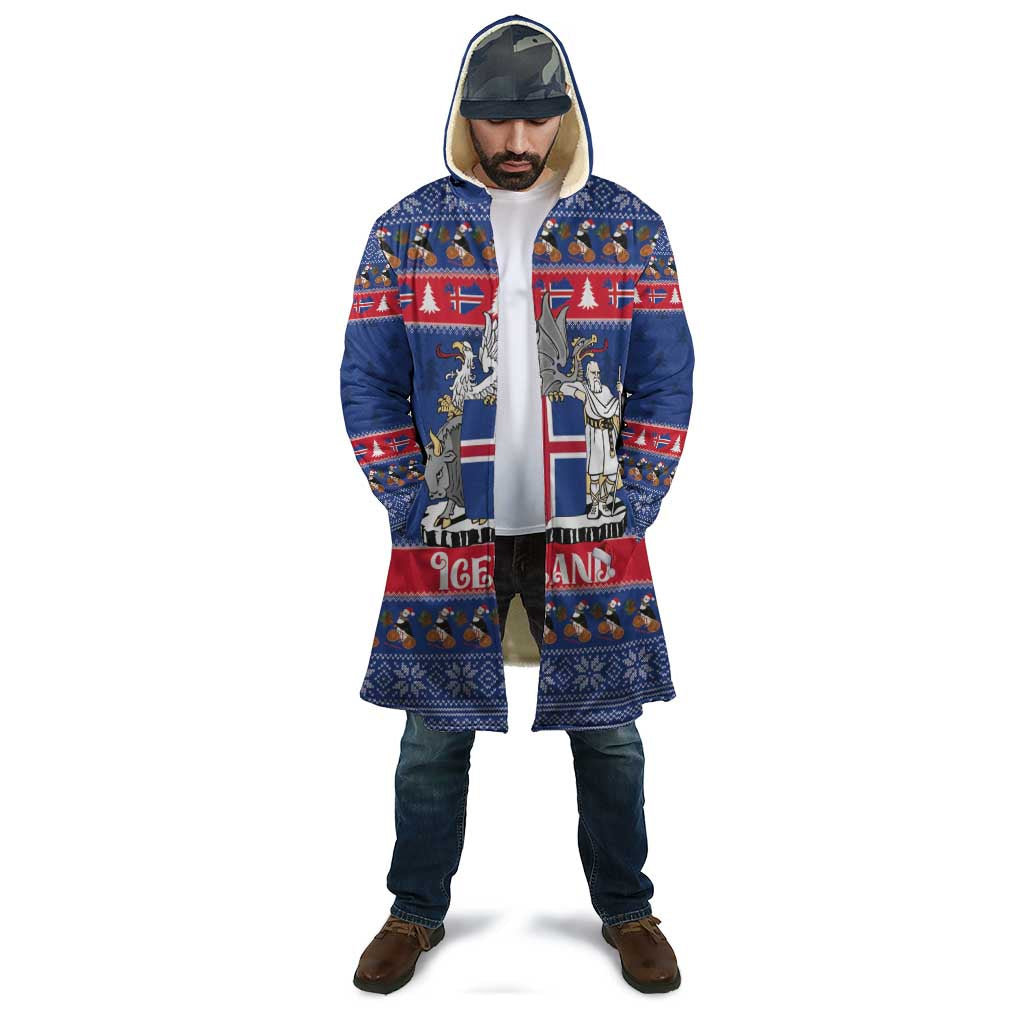 Iceland Christmas Cloak Coat Of Arms Christmas Pattern - Wonder Print Shop