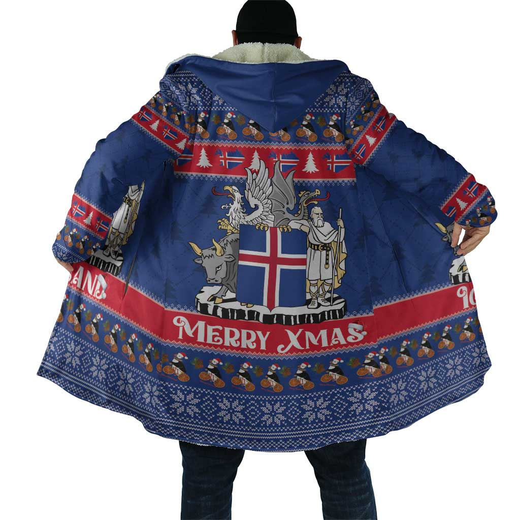Iceland Christmas Cloak Coat Of Arms Christmas Pattern - Wonder Print Shop