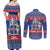Iceland Christmas Couples Matching Off Shoulder Maxi Dress and Long Sleeve Button Shirt Coat Of Arms Christmas Pattern - Wonder Print Shop
