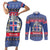 Iceland Christmas Couples Matching Short Sleeve Bodycon Dress and Long Sleeve Button Shirt Coat Of Arms Christmas Pattern - Wonder Print Shop