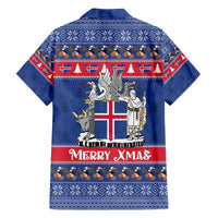Iceland Christmas Family Matching Off The Shoulder Long Sleeve Dress and Hawaiian Shirt Coat Of Arms Christmas Pattern - Wonder Print Shop