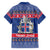 Iceland Christmas Family Matching Short Sleeve Bodycon Dress and Hawaiian Shirt Coat Of Arms Christmas Pattern - Wonder Print Shop