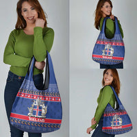 Iceland Christmas Grocery Bag Coat Of Arms Christmas Pattern - Wonder Print Shop
