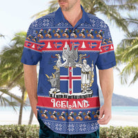 Iceland Christmas Hawaiian Shirt Coat Of Arms Christmas Pattern - Wonder Print Shop