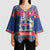 Iceland Christmas Kimono Sleeve Blouse Coat Of Arms Christmas Pattern - Wonder Print Shop
