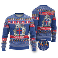 Iceland Christmas Ugly Christmas Sweater Coat Of Arms Christmas Pattern - Wonder Print Shop