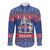 Iceland Christmas Long Sleeve Button Shirt Coat Of Arms Christmas Pattern - Wonder Print Shop