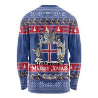 Iceland Christmas Long Sleeve Shirt Coat Of Arms Christmas Pattern - Wonder Print Shop