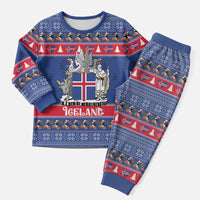 Iceland Christmas Pajama Set Coat Of Arms Christmas Pattern - Wonder Print Shop