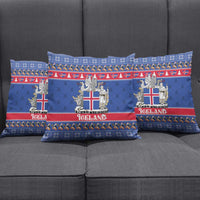Iceland Christmas Pillow Cover Coat Of Arms Christmas Pattern - Wonder Print Shop