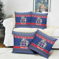 Iceland Christmas Pillow Cover Coat Of Arms Christmas Pattern - Wonder Print Shop