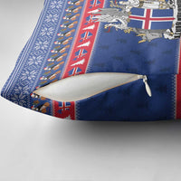 Iceland Christmas Pillow Cover Coat Of Arms Christmas Pattern - Wonder Print Shop