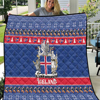 Iceland Christmas Quilt Coat Of Arms Christmas Pattern - Wonder Print Shop